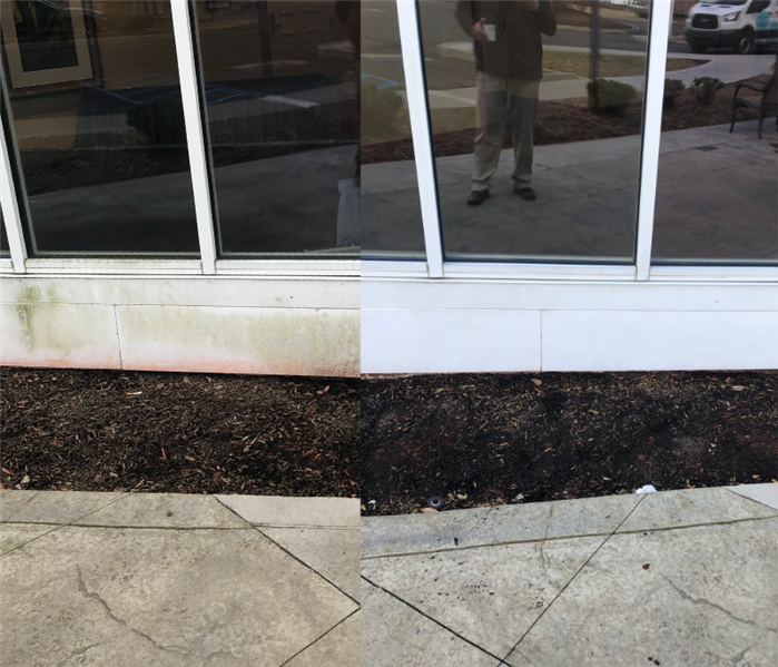 Before and after of mulch stain removal